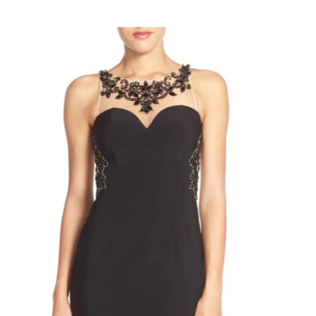 Sean Collection Illusion Sequin Gown